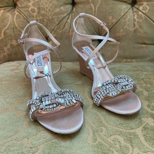 PRICE DROP Badgley Mischka Wedge Satin Sandals